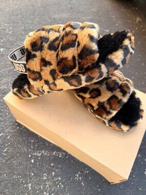 Ugg Fluff Yeah Cheetah Slippers Women' Size 6